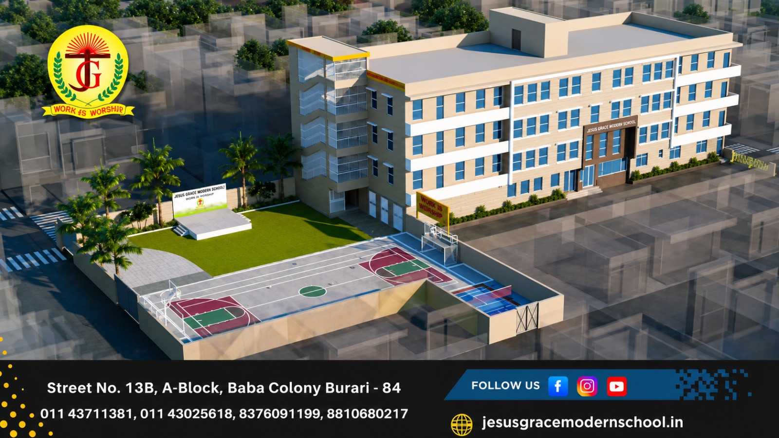 Jesus Grace Modern School building view